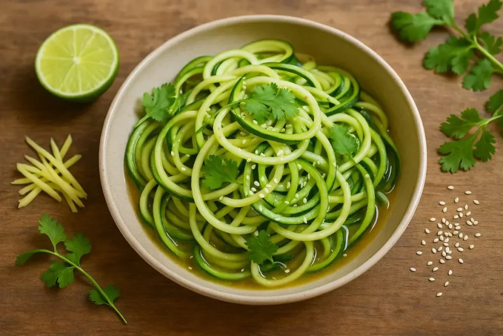 courgettes-crues-en-spirale-croquantes-fraiches-la-sauce-gingembre-fait-tout