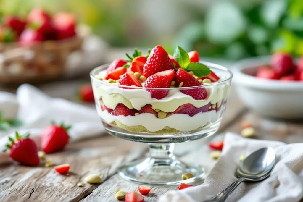 Délectez-vous avec le tiramisu fraise et skyr pistache : une recette légère approuvée par une diététicienne.jpg
