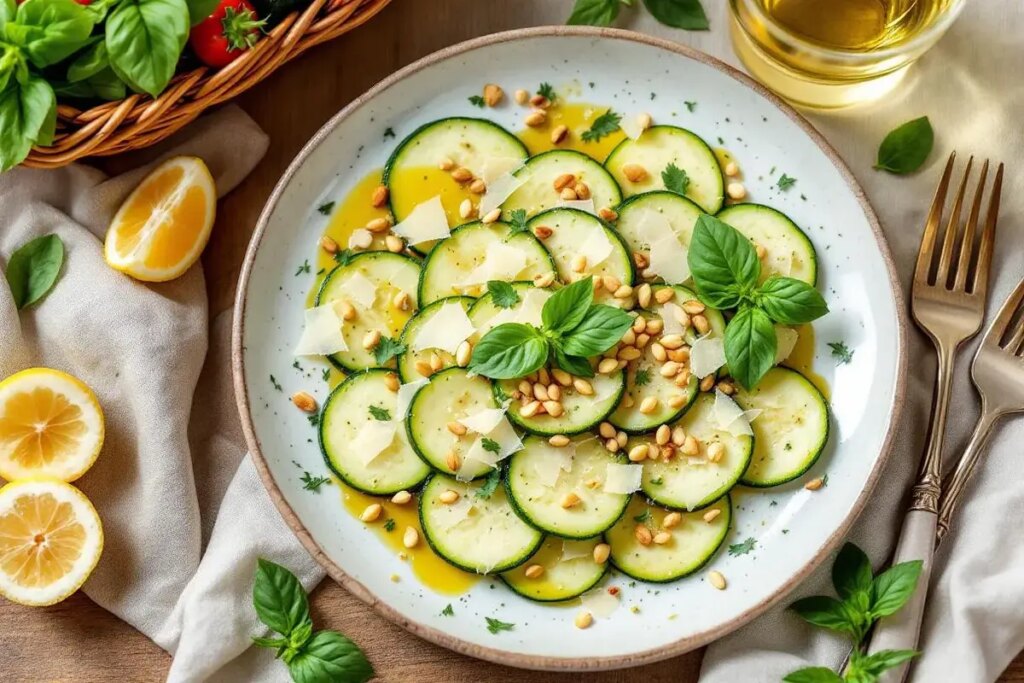 Je partage ce carpaccio courgette-crue parmesan-pignons à chaque dîner : l’entrée ultra fraîche qui cartonne tout l’été.jpg