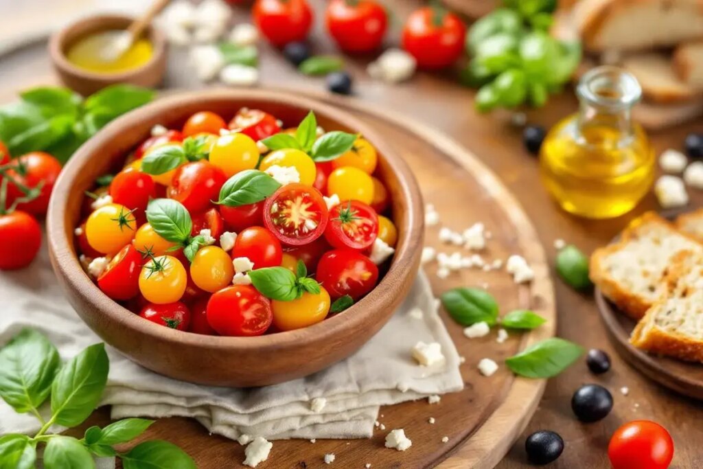 Tomates multicolores, huile maison et basilic : la salade la plus partagée de mes déjeuners.jpg